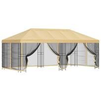 vidaXL Paviljonas su šoninėmis sienelėmis 6 x 3 m Kreminė