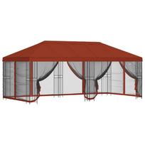 vidaXL Paviljonas su šoninėmis sienelėmis 6 x 3 m Terakotos