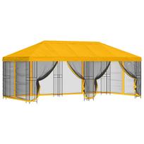 vidaXL Paviljonas su šoninėmis sienelėmis 6 x 3 m Geltona