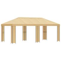 vidaXL Sodo Paviljonas 6 x 3 m Kreminė Poliesteris ir plienas 190 gsm