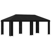 vidaXL Sodo Paviljonas 6 x 3 m Juoda Poliesteris ir plienas 190 gsm