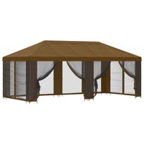 vidaXL Sodo pavėsinė su šoninėmis sienelėmis 6 x 3 m Taupe