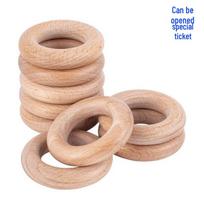 Beech Wood Teething Ring - Natural Finish, Round, DIY Infant Toy Accessory 25mm Wood Ring beige