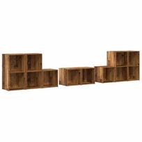 vidaXL TV spintelės komplektas 8 vnt. 37 x 35 x 72 cm Senovinis medis