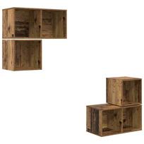 vidaXL TV spintelių komplektas 4 vnt. 37 x 37 x 72 cm Senovinis medis
