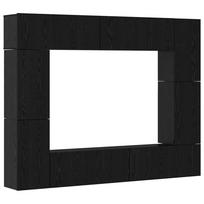 vidaXL TV spintelių komplektas 8 vnt. 80 x 30 x 30 cm Juodas ąžuolas