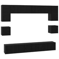vidaXL TV spintelių komplektas 8 vnt. 100 x 30 x 30 cm Juodas ąžuolas
