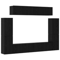 vidaXL TV spintelių komplektas 8 vnt. 80 x 30 x 30 cm juoda ąžuolo