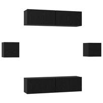 vidaXL TV spintelių komplektas 6 vnt. 60 x 30 x 30 cm Juodas ąžuolas