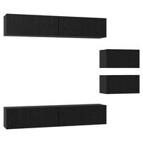 vidaXL TV spintelių komplektas 6 vnt. 80 x 30 x 30 cm Juodas ąžuolas