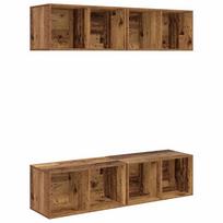 vidaXL TV spintelių komplektas 4 vnt. 37 x 37 x 72 cm Senovinis medis
