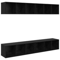 vidaXL TV spintelių komplektas 4 vnt. 37 x 37 x 107 cm Juodas ąžuolas