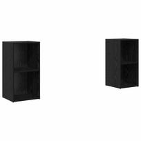 vidaXL TV spintelių komplektas 2 vnt. 72 x 35 x 36,5 cm Juodas ąžuolas