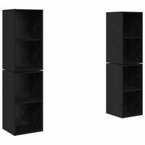 vidaXL TV spintelių komplektas 4 vnt. 37 x 37 x 72 cm Juodas ąžuolas
