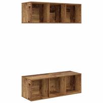 vidaXL TV spintelių komplektas 2 vnt. 37 x 37 x 107 cm Senovinis medis