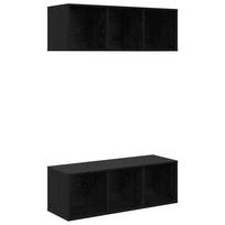 vidaXL TV spintelių komplektas 2 vnt. 37 x 37 x 107 cm Juodas ąžuolas