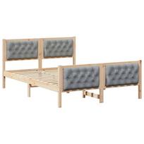 vidaXL Lovos rėmas Šviesiai pilka 150 x 200 cm Kietos pušies mediena