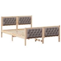 vidaXL Lovos rėmas Taupe 150 x 200 cm Kietos pušies mediena