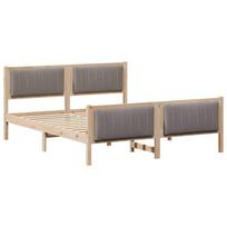 vidaXL Lovos rėmas Ruda ir taupe 150 x 200 cm Pušies masyvas
