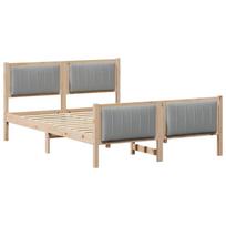 vidaXL Lovos rėmas Ruda ir šviesiai pilka 140 x 200 cm Pušies masyvas