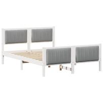 vidaXL Lovos rėmas Balta ir šviesiai pilka 140 x 200 cm Pušies masyvas
