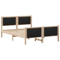 vidaXL Lovos rėmas Ruda ir juoda 140 x 200 cm Pušies masyvas