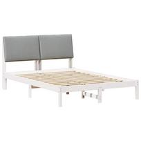 vidaXL Lovos rėmas Balta ir šviesiai pilka 160 x 200 cm Pušies masyvas