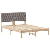 vidaXL Lovo rėmas su apmuštu galvūgaliu Ruda 150 x 200 cm