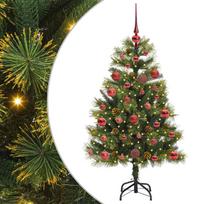 vidaXL Dirbtinis sulankstomas kalėdų medis su kankorėžiais 120 cm