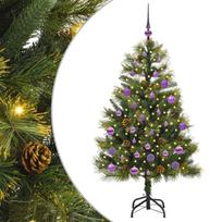 vidaXL Dirbtinis sulankstomas kalėdų medis su kankorėžiais 150 cm