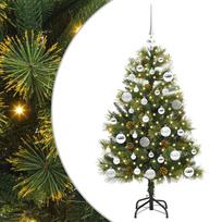 vidaXL Dirbtinis sulankstomas kalėdų medis su kankorėžiais 150 cm