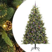 vidaXL Dirbtinis sulankstomas kalėdų medis su kankorėžiais 240 cm