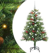 vidaXL Dirbtinė Kalėdų eglutė 150 LED Šilta balta PVC ir metalas Žalia