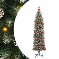 vidaXL Dirbtinis lieknas Kalėdų medis Žalia ir balta 120 cm