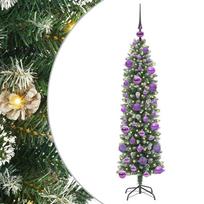 vidaXL Dirbtinis lieknas Kalėdų medis Žalia ir balta 120 cm