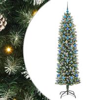vidaXL Dirbtinis lieknas Kalėdų medis Žalia ir balta 210 cm