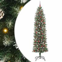 vidaXL Dirbtinis lieknas Kalėdų medis Žalia ir balta 240 cm