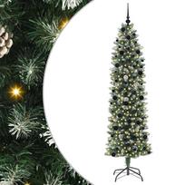 vidaXL Dirbtinis lieknas Kalėdų medis Žalia ir balta 240 cm