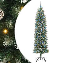 vidaXL Dirbtinis lieknas Kalėdų medis Žalia ir balta 240 cm