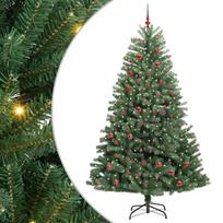 vidaXL Dirbtinė Sulankstoma Kalėdų Eglutė Žalia 210 cm PVC ir metalas