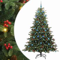 vidaXL Dirbtinė Kalėdų eglutė Žalia 210 cm PVC ir Metalas ir Plastikas