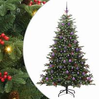 vidaXL Dirbtinė Kalėdų eglutė Žalia 210 cm PVC ir Metalas ir Plastikas