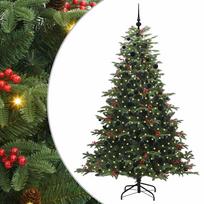vidaXL Dirbtinė Kalėdų eglutė Žalia 210 cm PVC ir Metalas ir Plastikas