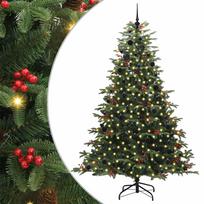vidaXL Dirbtinė Kalėdų eglutė Žalia 240 cm PVC ir Metalas ir Plastikas