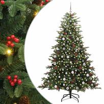 vidaXL Dirbtinė Kalėdų eglutė Žalia 240 cm PVC ir Metalas ir Plastikas