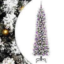 vidaXL Dirbtinė Kalėdų eglutė Balta 240 cm PVC ir Metalas ir Plastikas