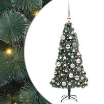 vidaXL Dirbtinis Šventinis Medelis su Kamuoliukų Rinkinys Žalia 120 cm