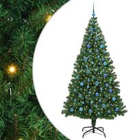 vidaXL Dirbtinė Kalėdų eglutė Žalia 240 cm PVC ir Plienas ir Plastikas