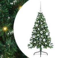 vidaXL Dirbtinis prieššventinis eglutė su šviesomis Žalia 120 cm PVC