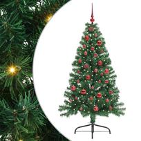 vidaXL Dirbtinis prieššventinis eglutė su šviesomis Žalia 150 cm PVC